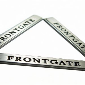 07-2-2 Front Gate: Architectural Grade Custom Metal Tags: Minimalist & Heritage