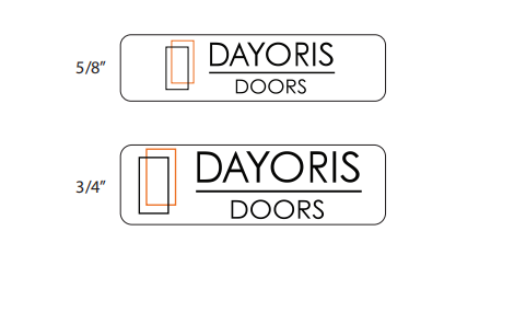 metal branding plates for interior doors and wall panels